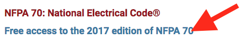 Free Online Access to the latest National Electrical CODE NEC