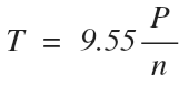 Torque related to active power in watts and rotational speed in rpm