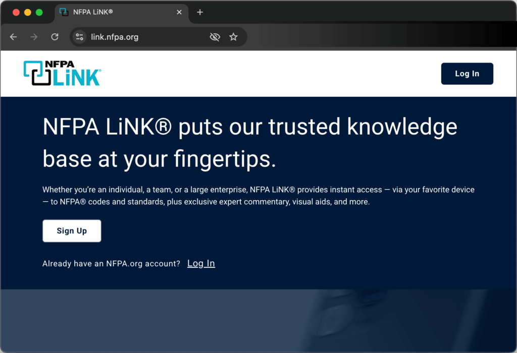 NFPA Link for online code book access for the NCEES Power PE Exam