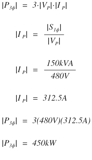 Delta transformer max power example