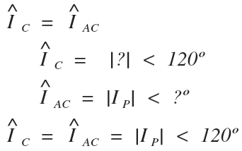 open delta c line current and c phase current