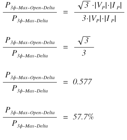 open delta max power percentage compared to regular delta formula