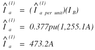 single line to ground fault symmetrical component current from per unit to actual with base change