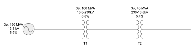 Base changing generator percent impedance one line diagram practice problem pe exam